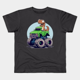 Dinosaur Monster Truck Kids T-Shirt